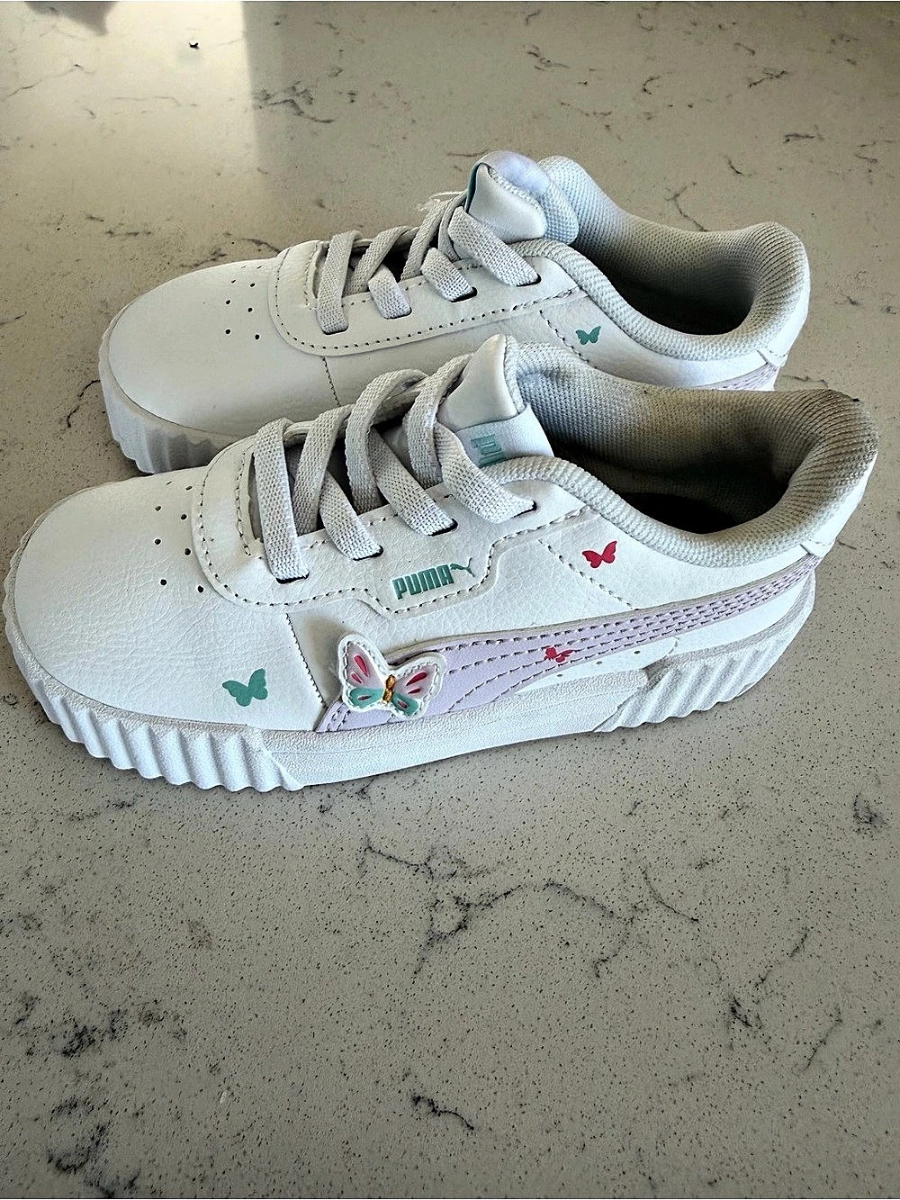 Toddler Girl Puma Carina 3.0 Butterfly Sneakers White & Pink US 8C